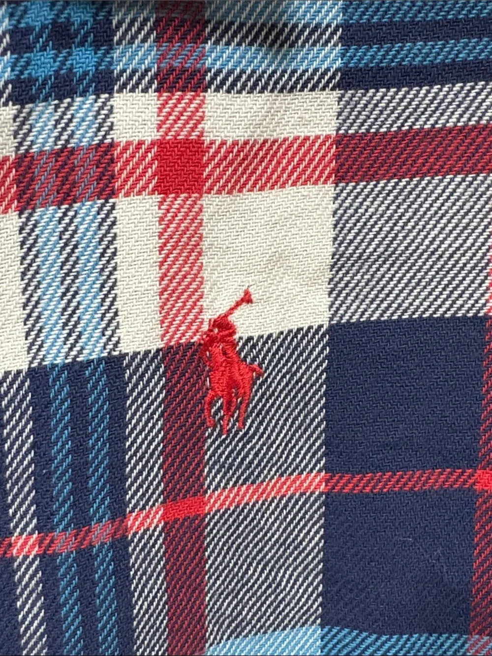Polo Ralph Lauren Plaid Flannel Button Down Shirt Men's Medium NWOT Blue Red